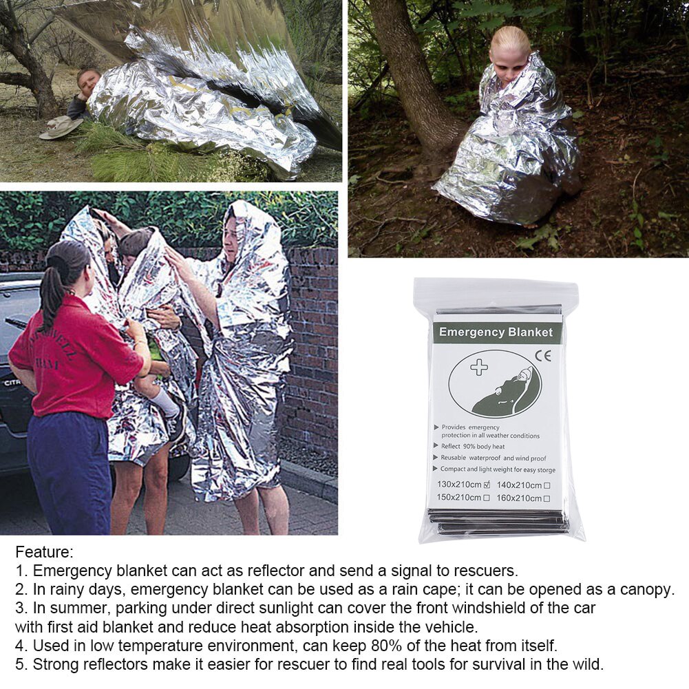 Cheap Goat Tents Outdoor Emergency Blanket Sun Protection Waterproof Survival Warm Blankets First Aid Folding Tent Camping Spare Blanket   